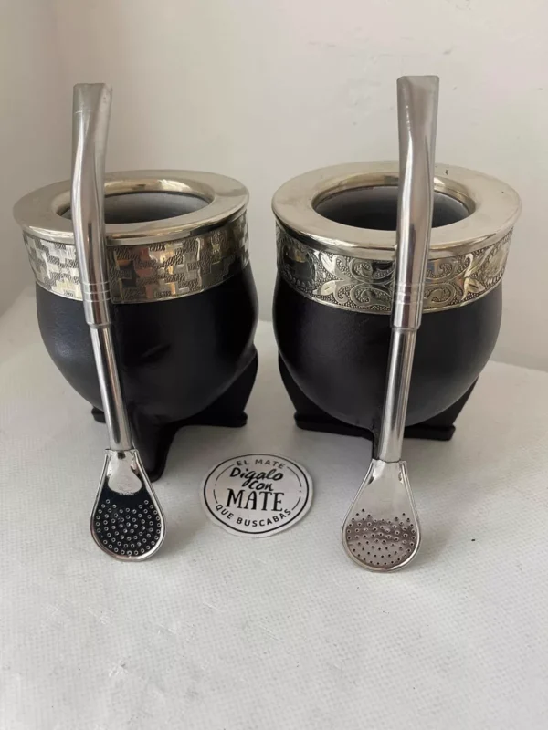 Mate Imperial interior acero inoxidable térmico + bombilla pico de loro de acero inox con filtro/pala - Imagen 3
