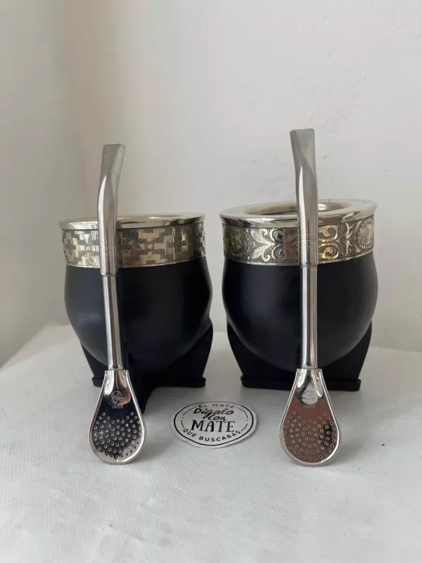 Mate Imperial interior acero inoxidable térmico + bombilla pico de loro de acero inox con filtro/pala - Imagen 2