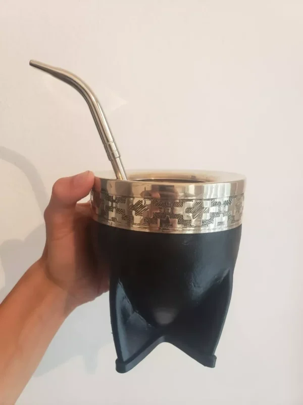 Mate Imperial de cuero grande con boca ancha. PREMIUM