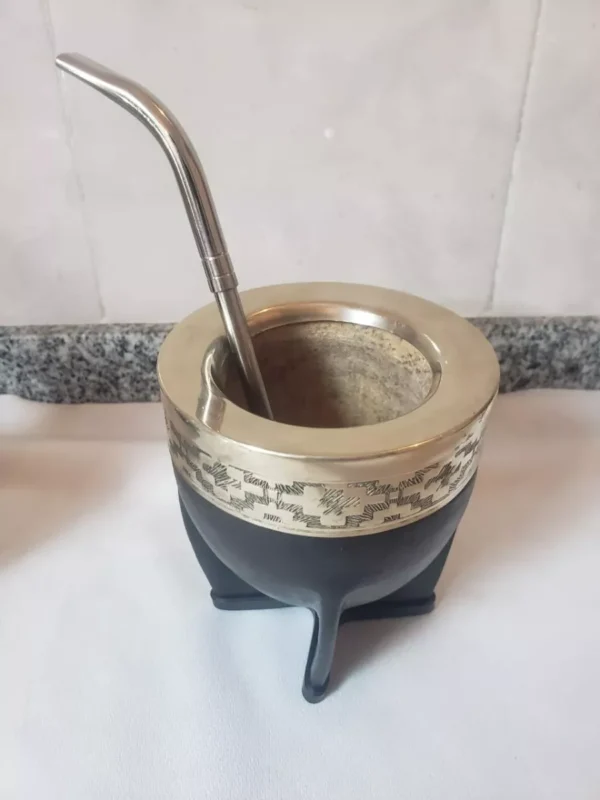 Mate Imperial de cuero grande con boca ancha. PREMIUM - Imagen 2