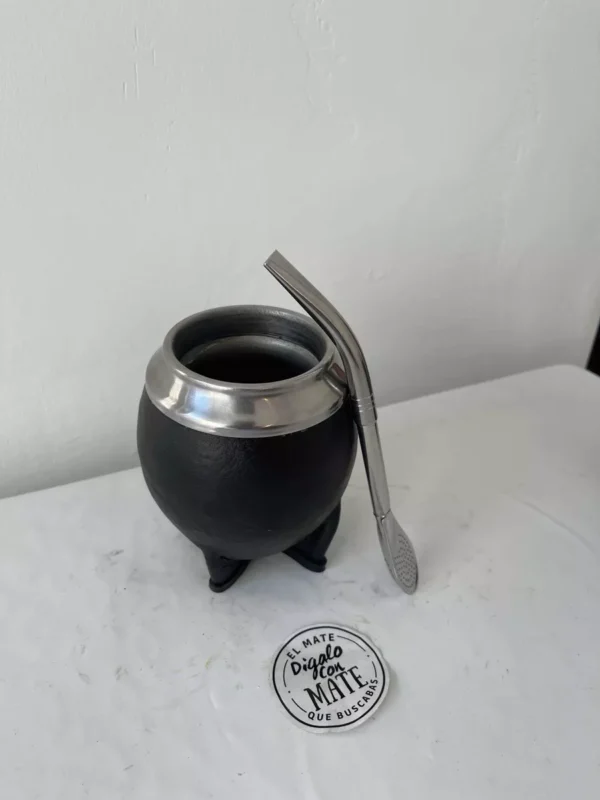 Mate Torpedo interior acero inoxidable + bombilla pico de loro de acero inox con filtro/pala - Imagen 2