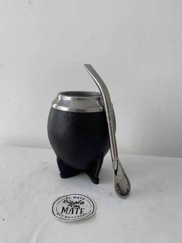Mate Torpedo interior acero inoxidable + bombilla pico de loro de acero inox con filtro/pala - Imagen 3