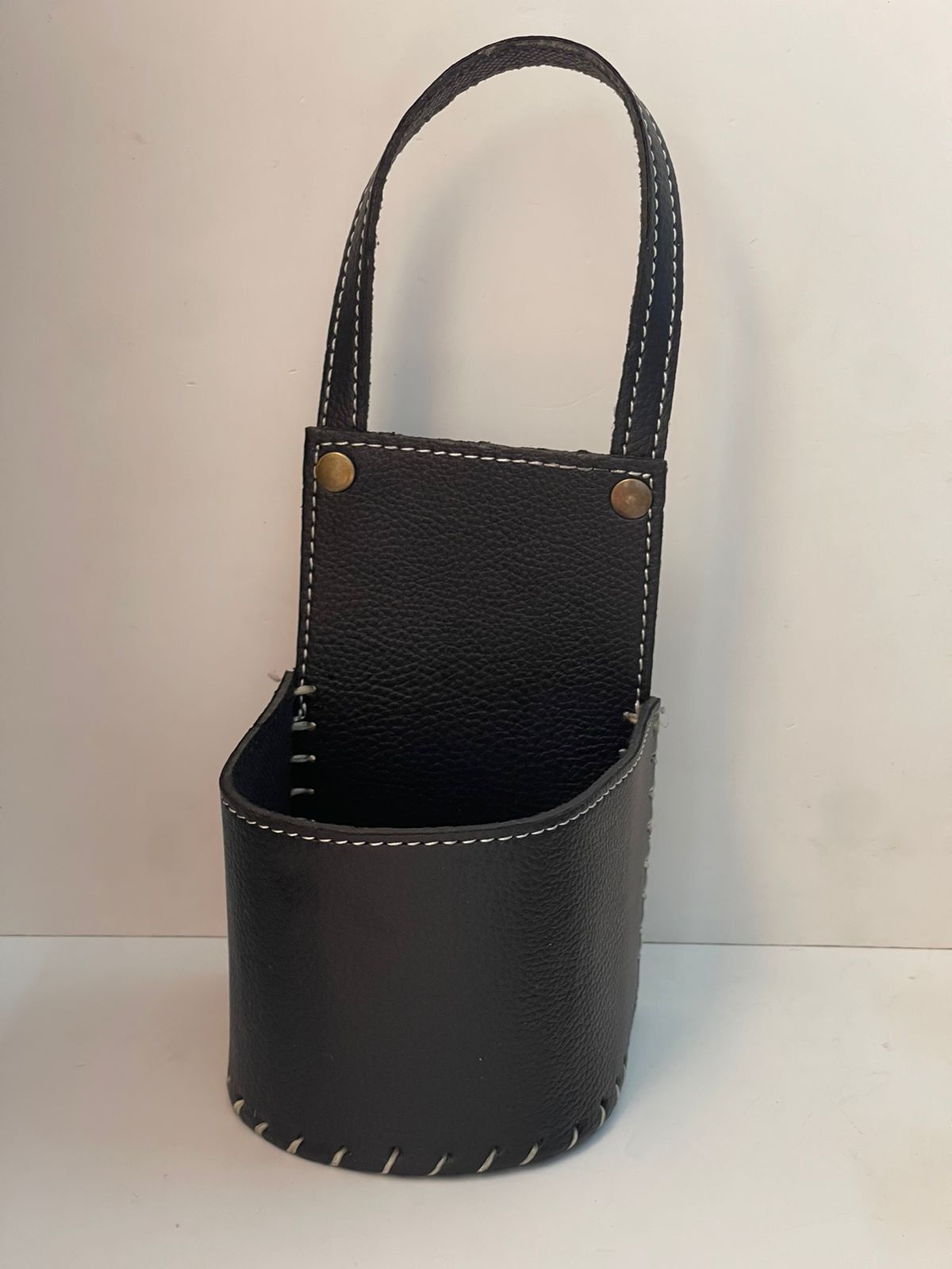 Porta mate premium eco cuero para la palanca de cambio, reforzada doble