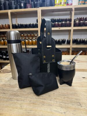 Combo completo. Canasta eco, termo acero, imperial GUARDA DE ACERO, bombilla chata, chaulata