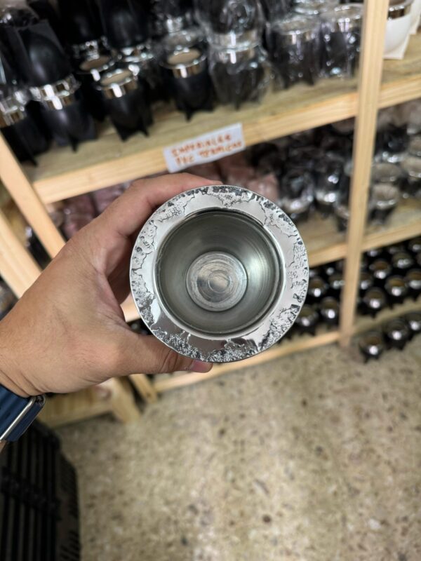 Imperial roma  base completa cincelada  inox. cuero repujado. int inox /sin bombilla - Imagen 2