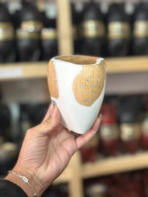 Mate ranchero moldeado y pintado a mano manchas blancas