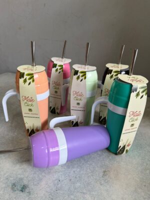 MATE AUTOCEBADOR CON BOMBILLA DE ACERO COLORES SURTIDOS