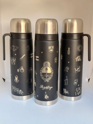 TERMO [GRABADO] ARGENTINA 360* NEGRO MEDIA MANIJA (DISEÑO EXCLUVISO)