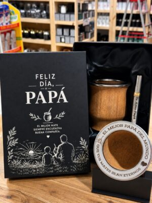 COMBO DÍA DEL PADRE - CAJA PRESENTACIÓN, CAMIONERO Y BOMBILLA CHATA TODO GRABADO