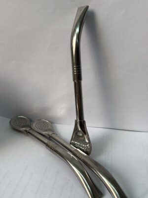 bombillon GRUESO de acero inox. pico de loro con filtro pala