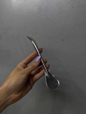 bombilla pico de loro de acero inox. CAÑO TRENZADO